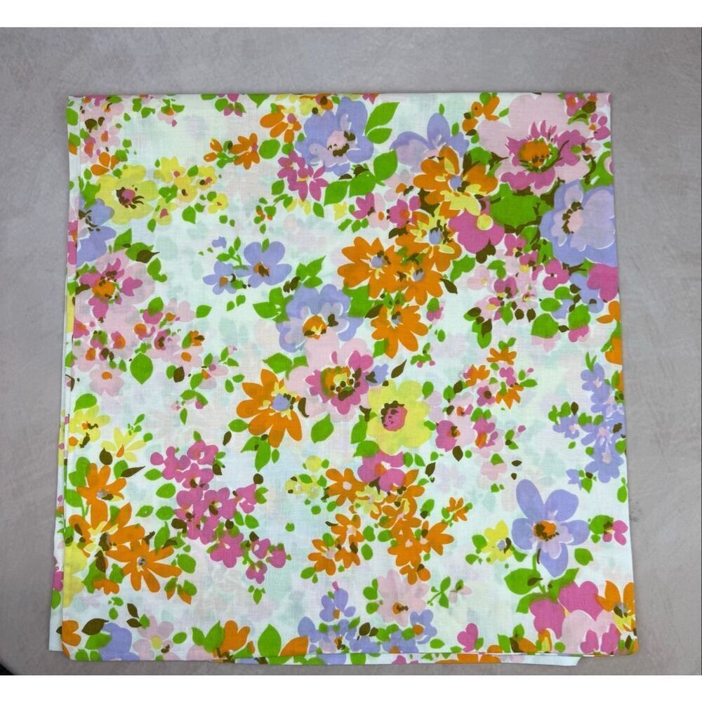 Vintage Flower Power King Size Pillowcase Springmaid Happy Summer 1970s